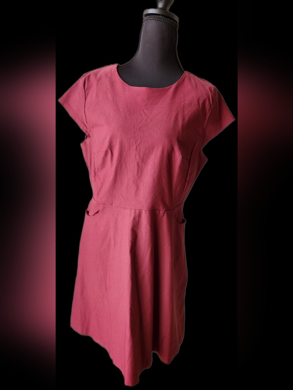 Tribal Burgundy Dress With Pockets